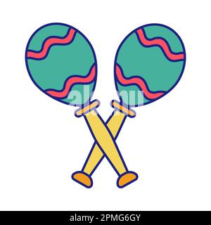 Maracas Icon Flat Design Vector Stock Vector