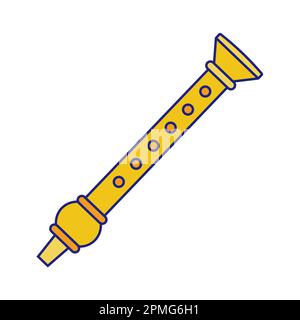 Flute Icon Flat Design Vector Stock Vector