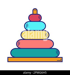 Pyramid Toy Icon Flat Design Vector Stock Vector