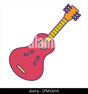 Guitar Icon Flat Design Vector Stock Vector