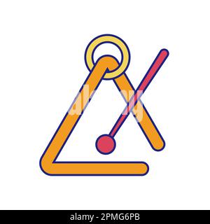 Musical Triangle Icon Flat Design Vector Stock Vector