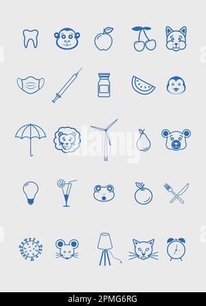Set of different icons in flat style vector Stock Vector