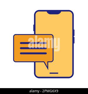 Smartphone With Text Message Vector Icon Stock Vector