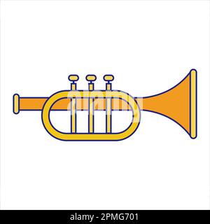 Trumpet Icon Flat Design Vector Stock Vector
