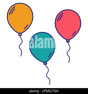 Balloons Icon Flat Design Vector Stock Vector