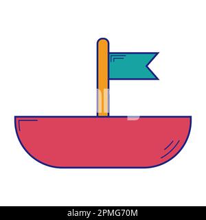 Toy Boat Icon Flat Design Vector Stock Vector
