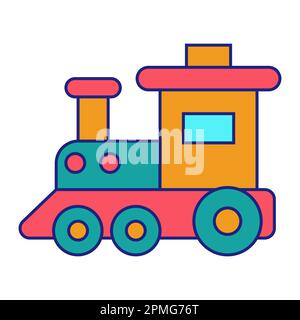 Toy Locomotive Icon Flat Design Vector Stock Vector