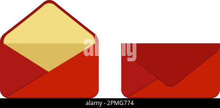 Vector Illustration of Closed and Open Envelope Icon Isolated on White Background Stock Vector