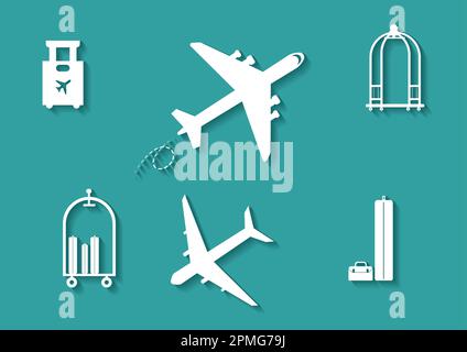 Travel icons in flat style vector illustration Stock Vector