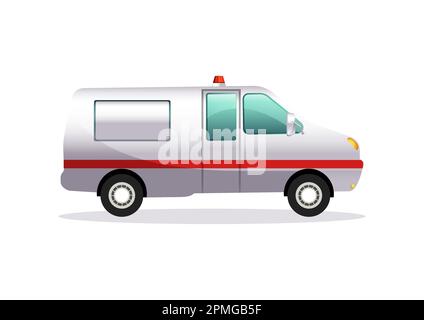 Ambulance Car In Flat Style Vector Stock Vector