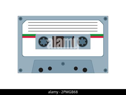 Audio tape. Audio cassette isolated on white background. Vector illustration of audio tape Stock Vector