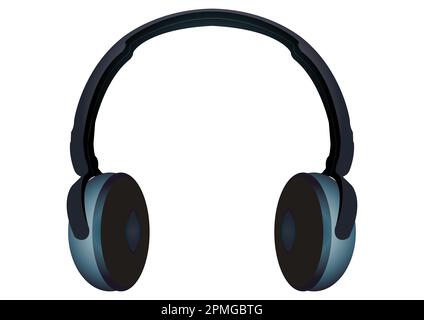 Blue headphones. Elector. Vector illustration of headphones isolated on white background Stock Vector