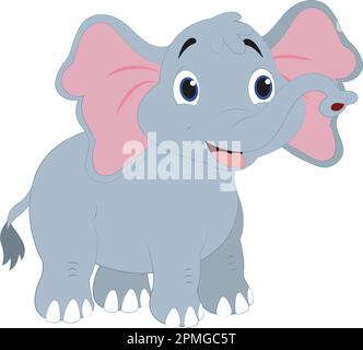 Cartoon Elephant isolated on white background Stock Vector