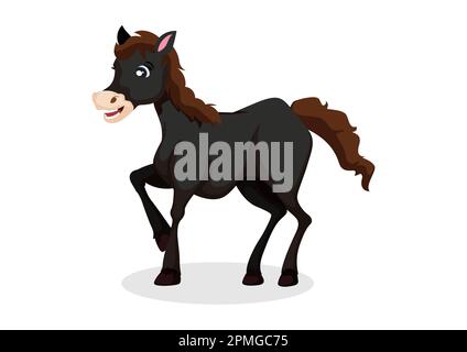 Black horse vector illustration isolated on white background Stock Vector