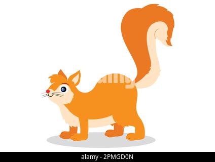 Cartoon squirrel on white background Stock Vector