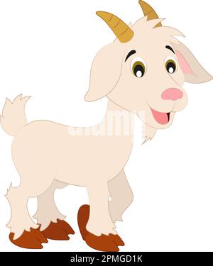 Cartoon Goat isolated on white background Stock Vector