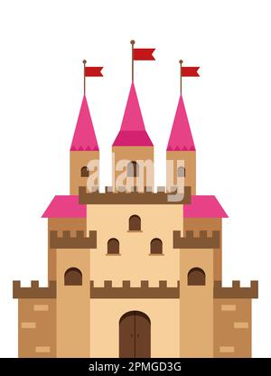 Castle icon in flat style vector Stock Vector