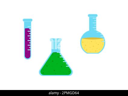 Chemical Tubes Flat Design Isolated On White Background Vector Stock Vector