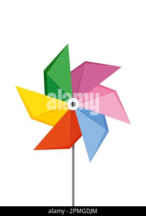 Colorful Pinwheel Clipart Vector Isolated On White Background Stock Vector