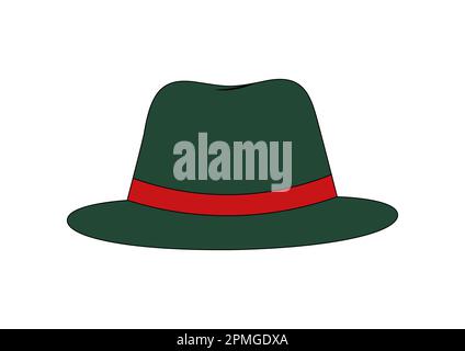 Clipart hat. Vector illustration of green hat isolated on white background Stock Vector