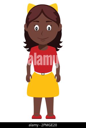 Cute Young Black Girl Stock Vector