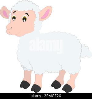 Cartoon Sheep isolated on white background Stock Vector