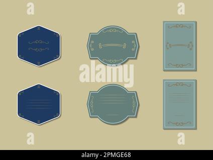 Different label shapes template collection Stock Vector