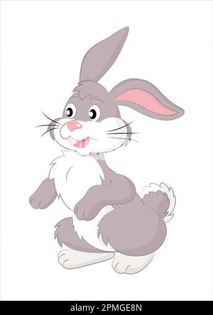 Cartoon Vector Rabbit Isolated on White Background Stock Vector