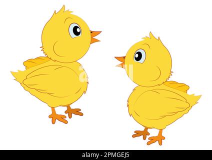 Cute Cartoon baby chicken Stock Vector