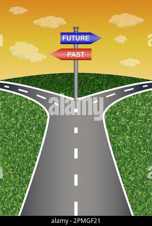 Crossroads with direction arrow sign Stock Vector