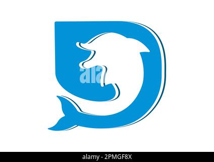 D from Dolphin Logo Vector Illustration Stock Vector