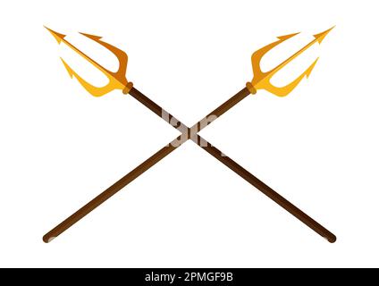 Clipart Trident. Vector illustration of two tridents isolated on white background Stock Vector