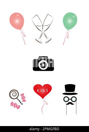 Event Objects Collection Stock Vector