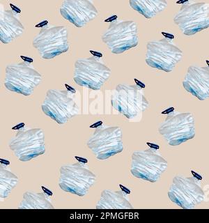 some smashed used plastic bottles on a beige background Stock Photo
