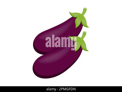 Eggplants Clipart Vector On White Background Stock Vector