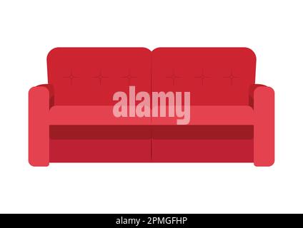Flat style cartoon sofa. Clipart sofa isolated on white background Stock Vector