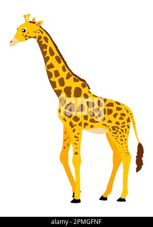 Giraffe Cartoon Character Vector On White Background Stock Vector