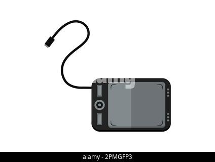 Graphic Tablet Vector Flat Design . Drawing Tablet Clipart Isolated On White Background Stock Vector