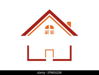 House property flat logo design template Stock Vector
