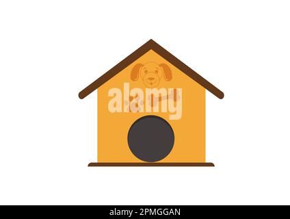 Dog house design in flat style isolated on white background Stock Vector
