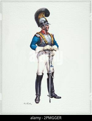 Sergeant of the Cuirassier Regiment of the Kingdom of Bavaria around 1825 Stock Photo