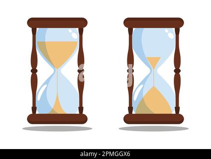 Hourglass clipart in flat style isolated on white background Stock Vector