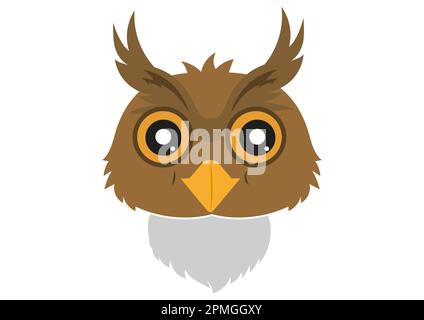 Icon of Owl Face. Animals. Vector Owl Face Stock Vector