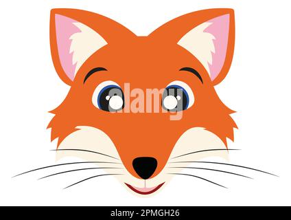 Icon of Fox Face. Animals. Vector Cute Fox Face Stock Vector