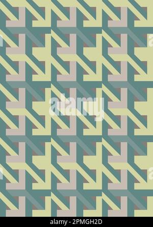 Geometric Shapes. Mosaic - 3D model, optical illusion Stock Vector