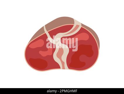 Meat Steak isolated on white background Stock Vector