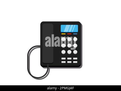 Landline Phone Clipart Vector Flat Design Isolated On White Background Stock Vector