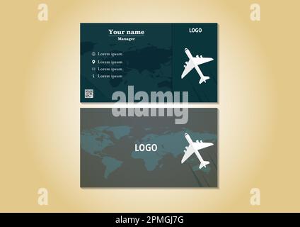 Modern Travel Business Card Template Design Vector Stock Vector
