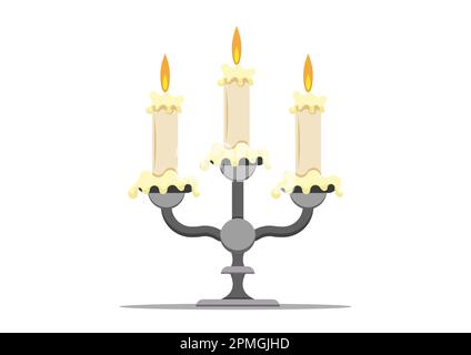 Old Candles Clipart Vector Isolated On White Background Stock Vector