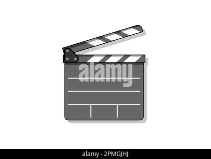 Movie clapper board vector flat design on white background Stock Vector